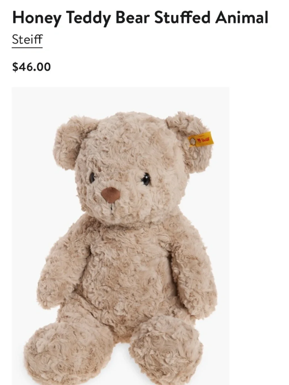 Steiff “Honey” teddy bear - like new